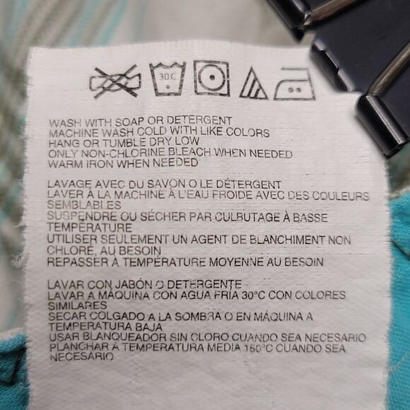 Roxy Y2K juniors cotton madras shorts white aqua size 3 - Picture 7 of 9